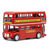 YCZLGEZ Mini Bus Spielzeug,DoppelstockLegierung Bus, Spielzeugauto-Modell, Rot Spielzeugauto, Bus Modell Spielzeugautos Set für Freunde und Kinder Lernspiel Geburtstagsparty-Geschenk