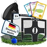 VITALANKER Fußballtor Kinder Set mit einhängbarer Torwand inkl. Challengekarten - Fußballtore für Garten Kinder, Fußballtor Kinder Outdoor, Tor, Fußball Tor, Goal