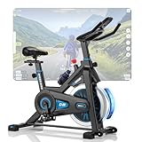 DMASUN Heimtrainer Profi mit großer Tablet-Halterung & bequemem Sitz, Indoor Cycling Bike für Home Cardio, Fitness Stationary Bike mit 158.8 kg Kapazität (zusätzlicher weicher Sitzkissenbezug)