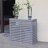 Yesbon Holzklimaanlagenabdeckung, Privatsphäre im Freien Klimaanlage Zaunsbildschirm, Blumenregal Dekorative Balkon Klimaanlage, Abschirmung der Klimaanlage Abdeckung,Grau,85x35x80 cm