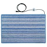 Chenille Blau 50x75cm Beheizbarer Teppich mobile Fußbodenheizung Infrarot