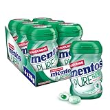 Mentos Kaugummi Pure Fresh Spearmint, 6 Boxen zuckerfreie Chewing Gum Dragees mit Spearmint-Geschmack & flüssiger Füllung, Multipack (6 x 70g)