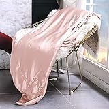 THXSILK Seide Kuscheldecke - Seidendecke Innen und außen 100% Seide Sofadecke Rosa Wohndecke/TV Decken/Sofadecke - Pflegeleicht - Warm, Gemütlich, Langlebig - 135x180cm