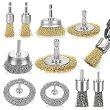 Drahtbürsten-Set, Drahtbürsten-Bohrer-Set mit 1/4-Zoll-Sechskantschaft, Topfrad-Set, Metallbürsten, Polierzubehör für Rostentfernung