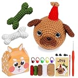 Glanhbnol Handgewebtes Materialbeutel-Set, handgefertigte Puppen, gestricktes Hundegeschenk für Anfänger, Freunde, Kinder, Erwachsene, mit Nadel, Basteln, Häkelpuppen, Muster-Kits