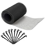 Angoily Kunststoff Dachrinnengitter 6m X 15cm Laubschutznetz für Garten und Balkon Robustes Bodenfiltersieb zur Verhinderung von Abflussverstopfungen mit 10 Erdspießen