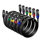 EBXYA XLR-Kabel Mikrofonkabel 1M 6 Pack 3-poliges symmetrisches XLR-Kabel Stecker auf Buchse DMX-Kabel Mehrfarbiges Mikrofon-Patchkabel