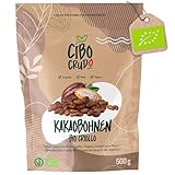 Kakaobohnen Roh Bio - 500g. Rohe Kakaobohnen Ungeröstet zum Essen aus Peru. Raw Cacao Beans Kakao Bohne Ganze Sorte Criollo. Bbiologischer Anbau.