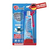Final Sanitär Silikon - 1x50ml | 100% Silikon - Profiqualität, schimmelresistentes, antibakterielles und wasserfestes Sanitärsilikon für Küche & Bad - transparent
