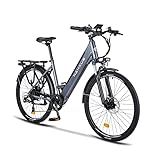 nakxus 26M208 E-Bike, 26'' E-Bike Trekkingrad Cityrad mit 36V 13Ah Lithium Batterie für eine Lange Reichweite bis zu 100KM, 250W Motor, EU konformes Klapprad mit App