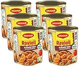 MAGGI Ravioli in pikanter Sauce, Teigtaschen mit Fleisch-Füllung, leckeres Fertiggericht für Topf & Mikrowelle, 6er Pack (6 x 800g)