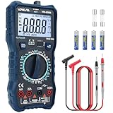 Multimeter mit 6000 Zählungen, True RMS Digital Multimeter mit Manuellem Bereich, VENLAB Strommessgerät Voltmeter, Misst genau Spannung Strom Diode Durchgang, mit LCD-Anzeige und Faltbar Ständer.