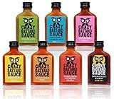 Crazy B Sauce - 7er Bundle mild bis extreme scharfe Chilisauce (7 x 100ml Flasche) - Geschenkset für Griller und Chili-Fans