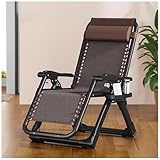 FLEPYHB Outdoor Patio Zero Gravity Lounge Chair, Klappbarer Rattan-Chaiselongue mit Kopfstütze und Getränkehalter, Tragbarer Indoor-Anti-Schwerkraft-Relaxsessel für Terrasse, Rasen