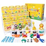 Maxsolve Lufttrocknendes Ton-Set für Kinder, Modelliermasse mit 8 Modellierwerkzeugen und transparenter Acrylplatte, weich und nicht klebrig, sicher und ungiftig, DIY Magic Clays Kreatible