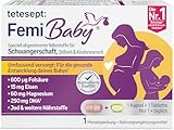 tetesept Femi Baby – 16 Nährstoffe für Kinderwunsch, Schwangerschaft & Stillzeit – mit Folsäure, Eisen, Jod + DHA – 1 x Monatspackung à 30 Tabletten + 30 Kapseln NEU