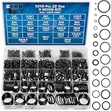 ZDBB 1010 Stück Gummi-O-Ringe-Set, 22 Größen, Universal-Nitril-NBR-Unterlegscheiben-Dichtungs-Sortiment für Automobil-Wasserhahn, Druckleitungen, Luft- oder Gasanschlüsse, öl- und hitzebeständig