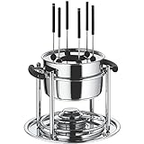WMF Allegro Fondueset 11-teilig, für 6 Personen, mit Brenner und Gabeln, Cromargan Edelstahl, Fonduetopf Induktion, spülmaschinengeeignet
