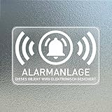 YIKIADA Alarmanlage Aufkleber 7,6 x 5 cm Vinyl Selbstklebend Alarmgesichert Sicherheit Etiketten Wasserdicht Einbruchschutz Sticker für Auto Büro Haus 10 Stück