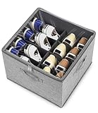 Azyvum Schuhorganisator für Schrank, Passt 16 Paar Schuhe, Große Schuhbox-Aufbewahrungsbehälter, Durchsichtige faltbare Schuhboxen/Bodenstütze, Platzsparender Schuhhalter/Verstärkte Griffe