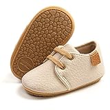 RVROVIC Baby Jungen Mädchen Sneaker Anti-Rutsch Oxford Loafer Flats Säugling Kleinkind PU Leder Weiche Sohle Baby Schuhe, Beige - 1 Beige - Größe: 0-6 Monate