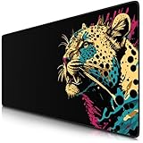 TITANWOLF - XXL Speed Gaming Mauspad 900 x 400mm - XXL Mousepad - Tischunterlage Large Size - verbessert Präzision und Geschwindigkeit - Colour Panther