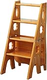 Klappbarer Leiterhocker – Multifunktionaler Indoor-Tritthocker aus Holz und Make-up-Stuhl