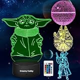 Dreamy Cubby Star Wars Geschenke 3D Lampe Spielzeug Nachtlicht mit 4 Mustern und 7 Farbwechsel Dekor Lampe - Perfekte Geschenke für Star Wars Fans Herren Jungen.