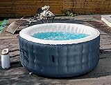 Whirlpool Aufblasbar Runden 4-6 Personen SPA Selbstaufblasend, Beheizter Pool Outdoor & Indoor, GS-Zertifizierung, 110 Wellness Luftdüsen, Fassungsvermögen 800 L, Dunkelblau (Ø180x70 cm)