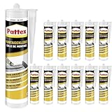 Montagekleber Weiß – Alleskleber für Metall Holz Stein PVC Kunststoff, starke Anfangshaftung, elastisch & spaltfüllend, innen & außen, wetterfest, lösemittelfrei, Temperaturbeständig (12 x 400g)