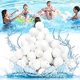 KUOFANY Filterbälle Pool, 1300g Filterballs für Sandfilteranlagen, Ersatz Für 46Kg Filtersand Und Quarzsand, Mehrweg Filterballs Filterballs für Sandfilteranlagen für Filtration Pool Aquarium