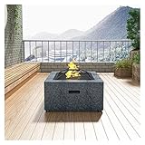 ZJFHEYUO Feuerstelle im Freien, Feuerstellentische für die Außenterrasse, holzbefeuerte Feuerstelle, mit Grill, Feuerstellenzange, Terrassenfeuer-Stahlgrill