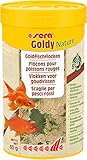 sera Goldy Nature 250 ml - Goldfischfutter für gesundes Wachstum & prächtige Farben, Fischfutter fürs Aquarium, Flockenfutter mit hoher Futterverwertbarkeit und somit weniger Algen