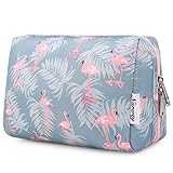 Narwey Groß Kulturbeutel Damen Schminktasche Kosmetiktasche Travel Cosmetic Organizer für Frauen Mädchen (Flamingo, Groß)