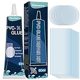 Hannaera Pool Reparaturset, Wasserdicht Flicken Luftmatratze Reparaturset，Diese Durchsichtige Vinyl Repair Kit für PVC Gummiboote Aufziehen, Kajaks, Schwimmrings(60ml) (60)