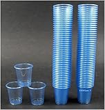 900 Schnapsbecher Schnapsgläser aus Plastik Pinnchen Kunststoff Shots Medikamentenbecher blau - hellblau / 2cl - 3cl Einweg