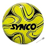 Synco Fußball Wave – Größe 5 Trainings- & Übungsball Maschinenvernäht 32 Panels Robustes PVC Für weiche Böden & Naturrasen geeignet -1010
