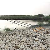 Fesjoy Angelrutenhalter-Pod-Ständer aus Aluminiumlegierung mit -Indikatoren – Langlebiges und Praktisches Angelgerät für Fluss- und Teichangeln (Stangenständer mit Bissanzeigern)