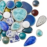 SOFPLATE 1 Schachtel 200g Zerbrochene Keramikfliesen Unregelmäßige Mosaikfliesen Großpackung Mit Zufällig Formen Bunte Porzellanfliesenstücke Für Heimwerker Bastelteller Blumentöpfe Vasen Tassen HEI