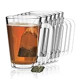 Sahm Teegläser mit Henkel (6er Set) - 260ml Glühweintassen Glas - Spülmaschinengeeignet - Zeitlose Kaffeegläser & Glühweingläser mit Henkel