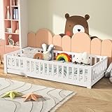 FUCMKON Mädchenbett 140x200 cm,Polsterbett Schlafsofa mit LED und USB,Kinderbett Tagesbett,Prinzessinnenbett mit Kopfteil und Lattenrost,Polsterbett Doppelbett,Jugendbett (Weiß G, 90x200cm)