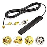 Eightwood 4G LTE Antenne GSM Antenne 3dBi SMA Stecker Glashalterung + 3 Adapter SMA auf BNC / TS9 / RP-SMA Adapter für GSM 2G 3G 4G LTE Router Wirelees Hotspot