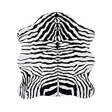 MustMat Kunstfell-Teppich, 140,2 x 158,5 cm, weicher und niedlicher Zebra-Überwurf für Wohnzimmer