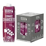 beckers bester Schwarze Johannisbeere - 6er Pack - Johannisbeersaft - mit Direktsaft - Co2-neutral hergestellt - Vegan - Ohne Konservierungsmittel - Ohne Gentechnik - Laktosefrei - (6 x 1000 ml)