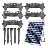 LMMIAOZ Solar-Strahler für den Außenbereich, LED-Niederspannungs-Landschaftsbaumringlichter, Park-Rasenlichter, IP65 wetterfest (warmweißes Licht, 5er-Pack)