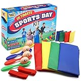 Kinderspiel für den Außenbereich, für Kinder, Geburtstag, Party, Kermesse, Sport, Rennen, Eierrennen, für Kinder, mit Reifen und Kegel, Animation, Geburtstag, Kinder, Outdoor, Garten (Sports Day Kit)