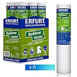 Erfurt Rauhfaser CLASSICO Weiß Rauhfasertapete überstreichbar klassische Strukturtapete 6 Rollen 20 x 0.53m