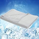 WONGS BEDDING Kühldecke Sommerdecke 2 in 1 doppelseitig mit Japanische Arc-Chill Q-Max 0,43 selbstkühlende Decke weiche Reisedecke leichte Sofadecke Wohndecke Grau 150x200cm