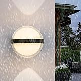 TZSMUM Modern LED Aussen Wandlampe IP65 Wasserdicht Wandleuchte Aluminium Acryl Wandbeleuchtung Schwarz Minimalistisch Geometrisch Dekorativ für Veranda Garten Treppenhaus (Rund,Weißes Licht)