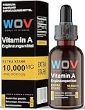 WOV® Vitamin A Tropfen (60ml) (2000 Tropfen) echtes Vitamin A (Retinylpalmitat) Hochdosiert in MCT-Öl gelöst für schöne Haut - ohne unnötige Zusätze - Laborgeprüft & in Deutschland produziert